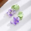 Retro French Mori Pastoral Stud Earrings Women'S Literary Purple Grape Earrings Light Luxury High-End Elegant Earrings