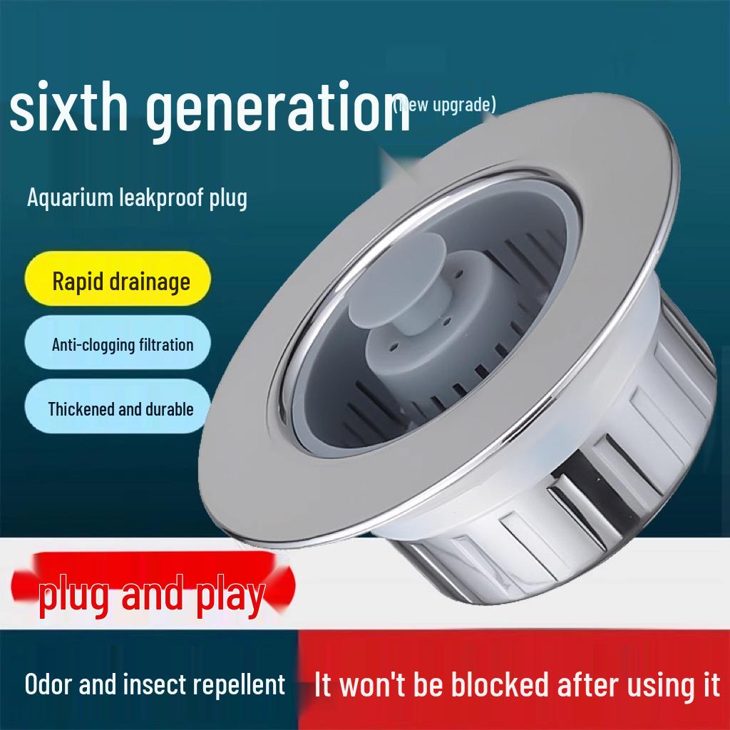 Zátka do kuchyňského dřezu proti ucpávání s vysouvacím jádrem a filtrem proti zápachu