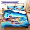Dragon Ball Super Pattern Bedding,Quilt Set Quilt Cover Pillowcase Home Birthday Gift (1 * Duvet Cover + 2 * Pillowcase, Without Core)