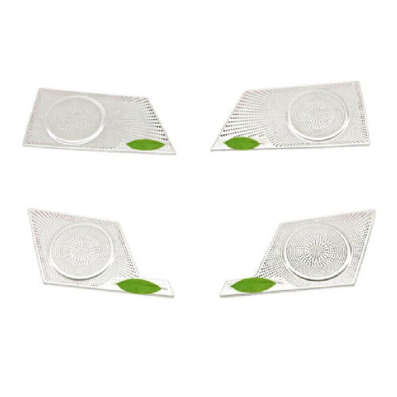 For Volkswagen Atlas 2018- Silver Steel Inner Door Speaker Cover Trim 4PCS
