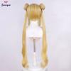 Snoya Sailor Moon Perücke Tsukino Usagi Cosplay Goldgelb Prinzessin Serenity Langes Lockiges Synthetikhaar Perücke für Halloween Cosplay