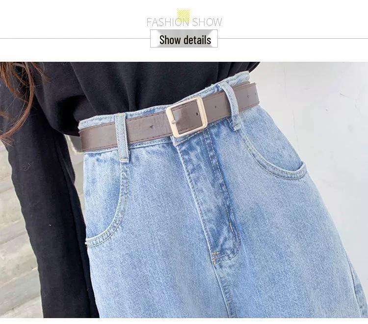 Women's High Waist Straight Leg Solid Color Slim Fit Jeans, Autumn/Winter 2026