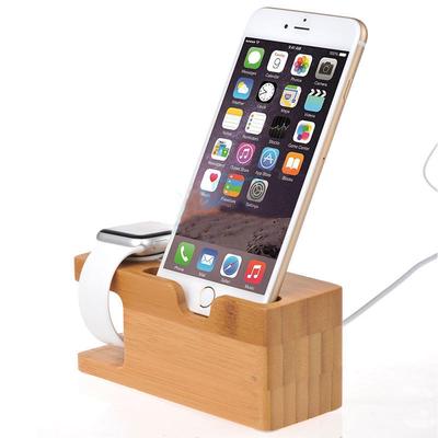 Bamboo Charging Dock Station Charger Holder Stand For Apple Watch Iwatch Iphone