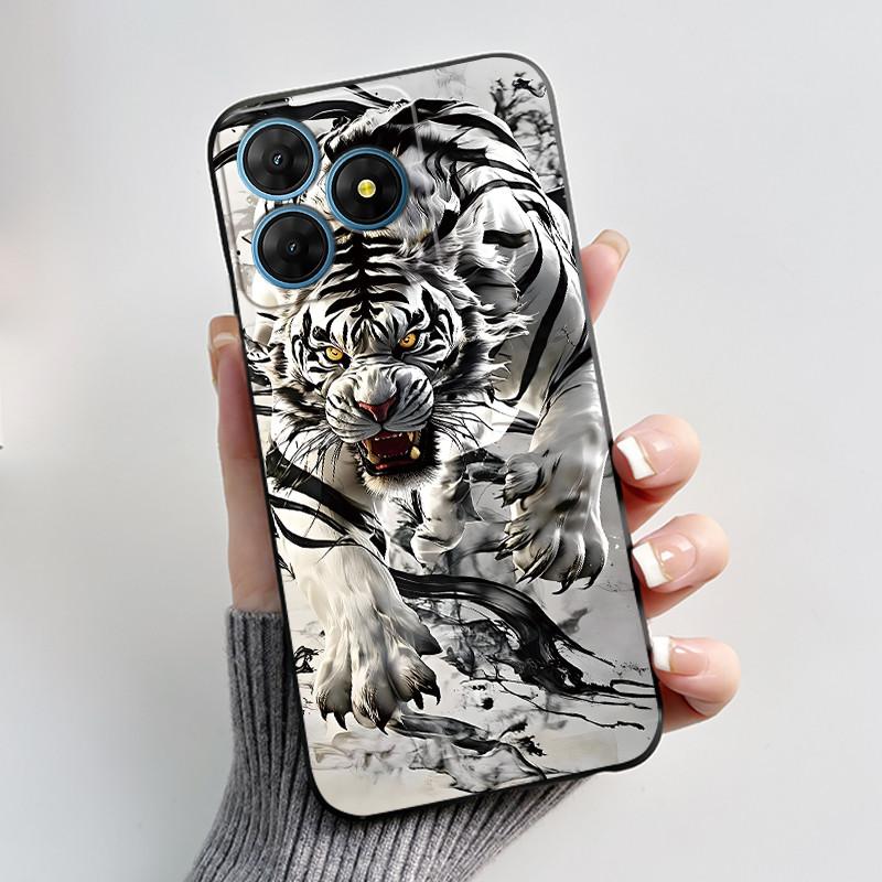 For Oscal Flat 2 2C Case Cute Love Rabbit Black Soft Silicone Protective Back Cover For Blackview Oscal Flat 2 2C Phone Cases