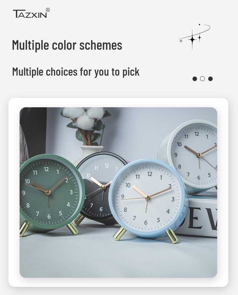 Nordic 4.5-Inch Silent Alarm Clock: Fashionable, Luminous, Light Luxury Desk Clock