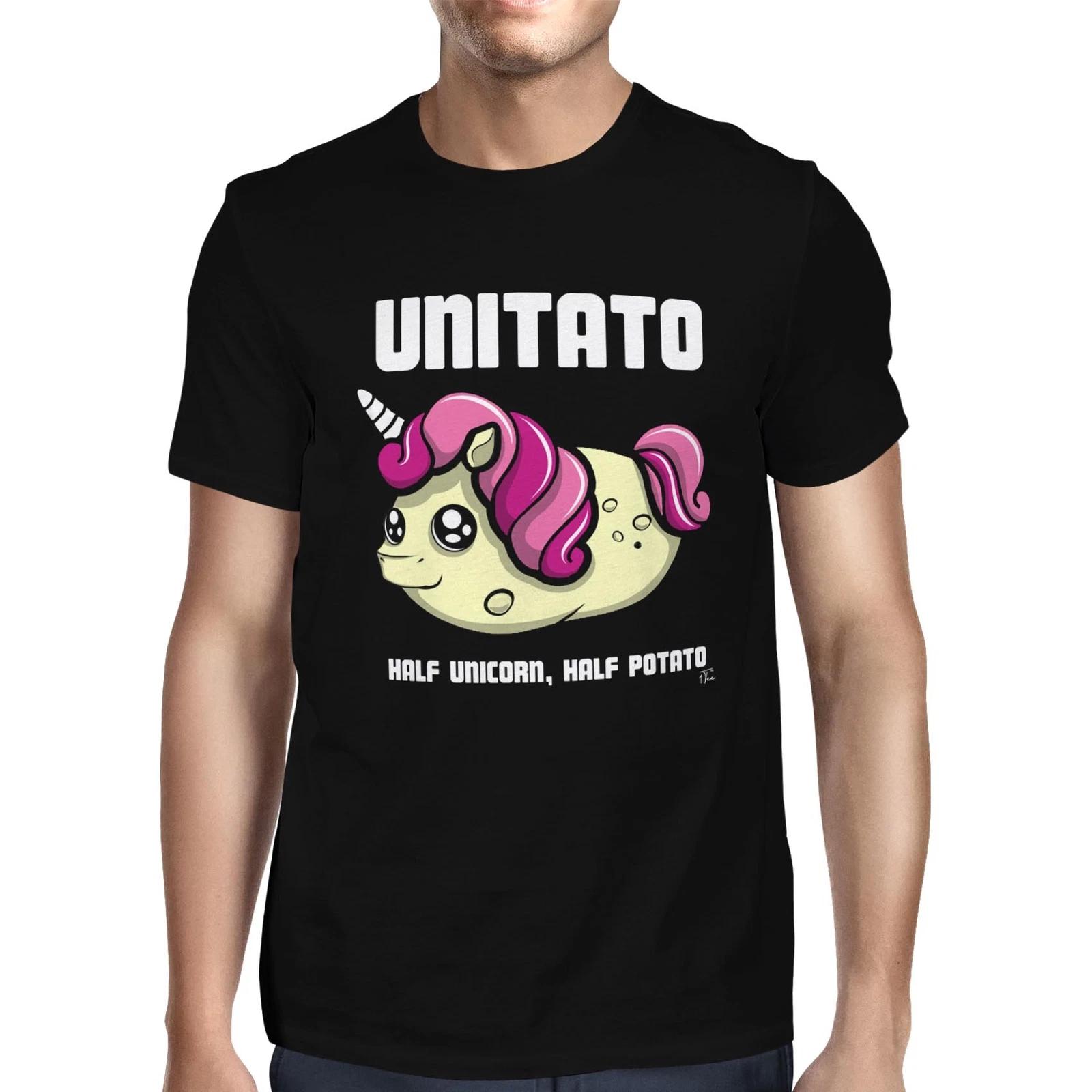 1Tee Mens Unitato Half Unicorn, Half Potato T-Shirt XXL