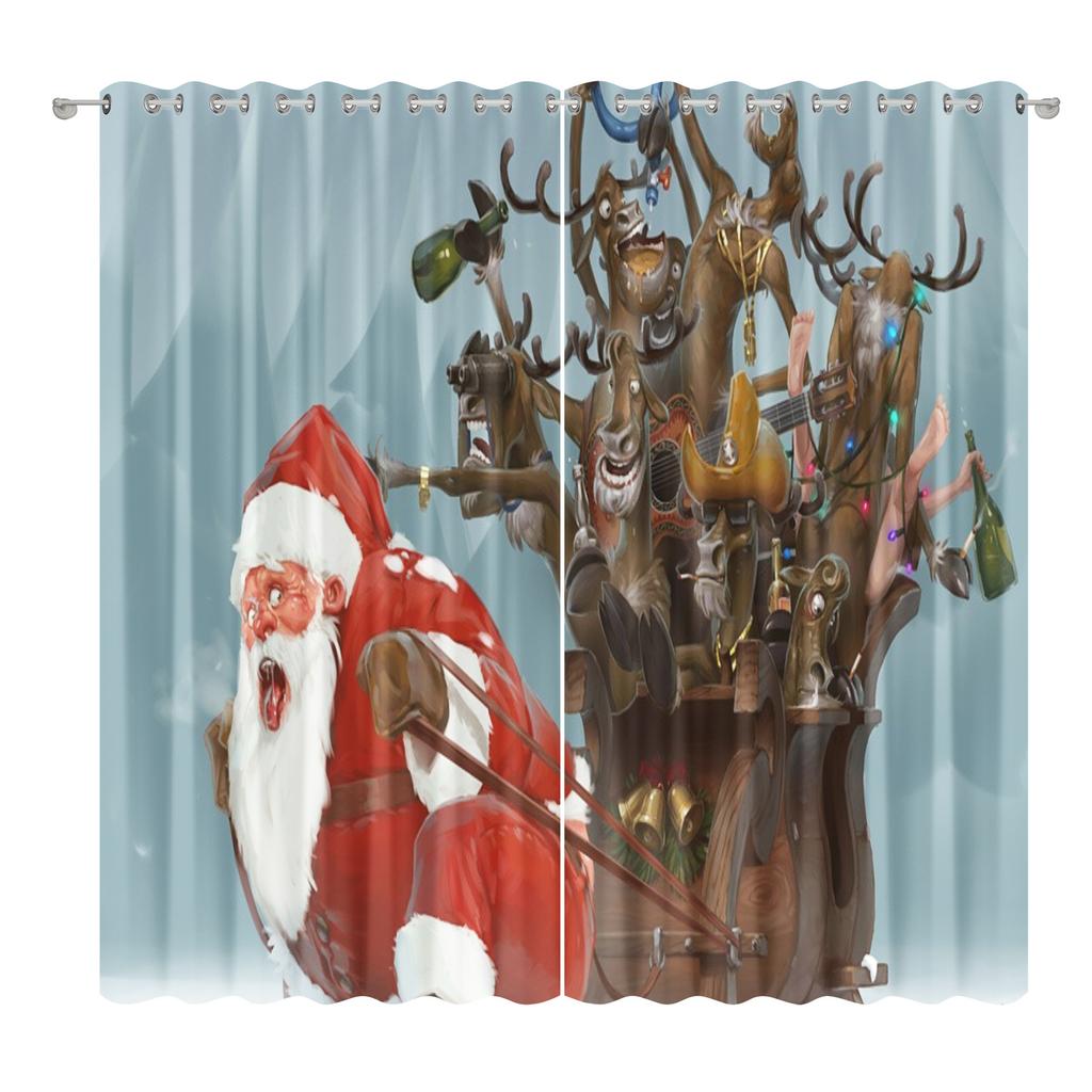 Weihnachtsvorhänge Schlafzimmer Wohnzimmer Balkon Verdunkelungsvorhänge Büro Hotel Isolationsvorhänge