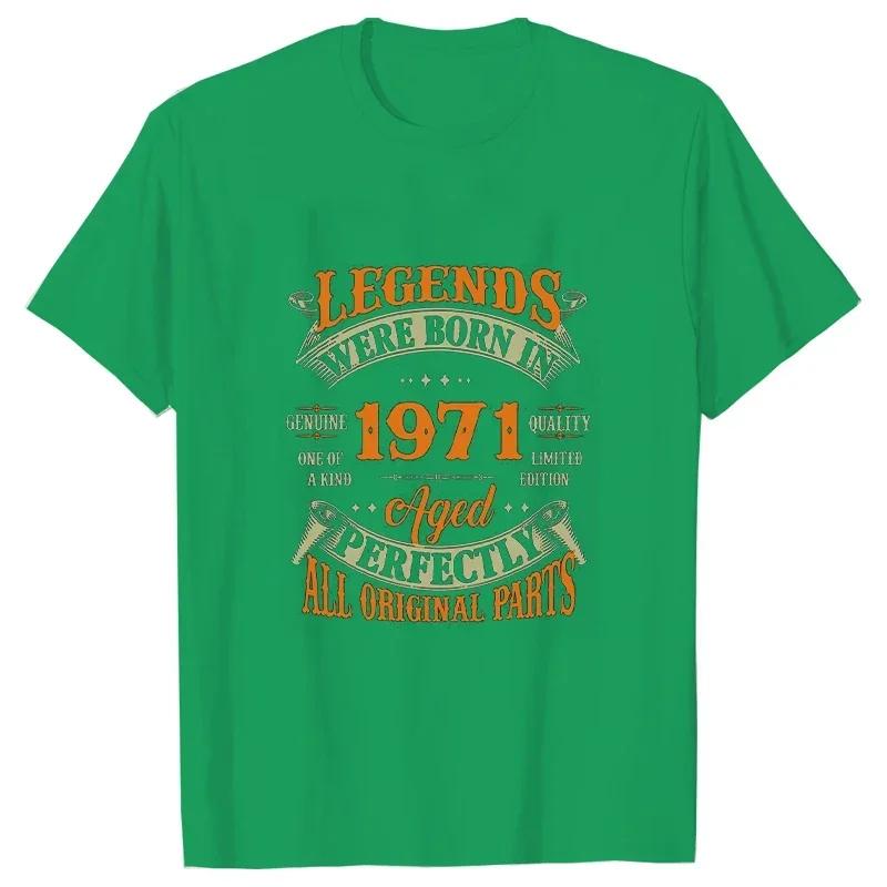 52th Vintage Legends Born In 1971 52 Years Old T Shirts Graphic Harajuku Streetwear Short Sleeve Birthday Gifts Summer T-shirt