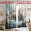 2D flat printing 2pcs Window Curtains Cute Cat Sleeping Peaceful Clouds Digital Printed Polyester Drapes Birthday Party Use for