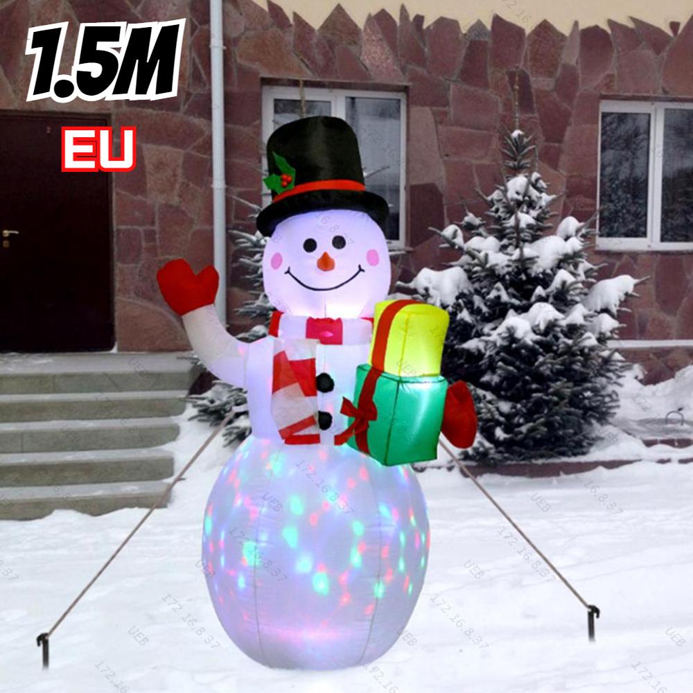 Christmas Decoration Glowing Snowman Santa Claus Inflatable Toy with LED Lights Outdoor Xmas Party Decor Christmas Decoration