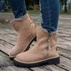 Women's Plus Size Non Slip Chunky Sole Mid Calf Martin Boots New Winter Faux Fur Lined Warmth-Enhanced Cotton Boots