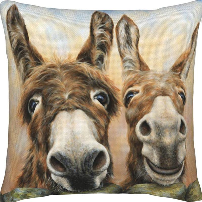 Creative Cartoon Cute Animal Print Linen Pillow Case Home Sofa Car Decoration Pillow