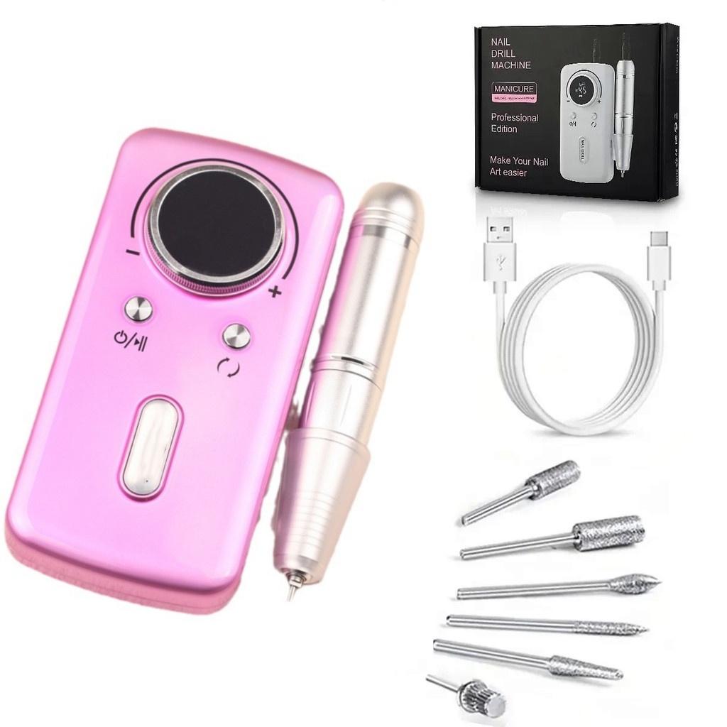 45000RPM Salon Nails Accessories LCD Display Electric Nail Drill Machine Rechargeable Nail File Gel Nail Polish Sander