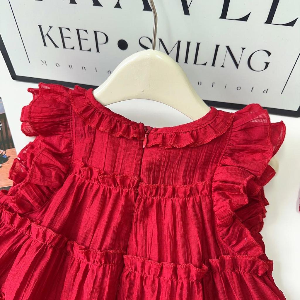 Letnia koronkowa sukienka bez rękawów z kokardą dla dziewczynki