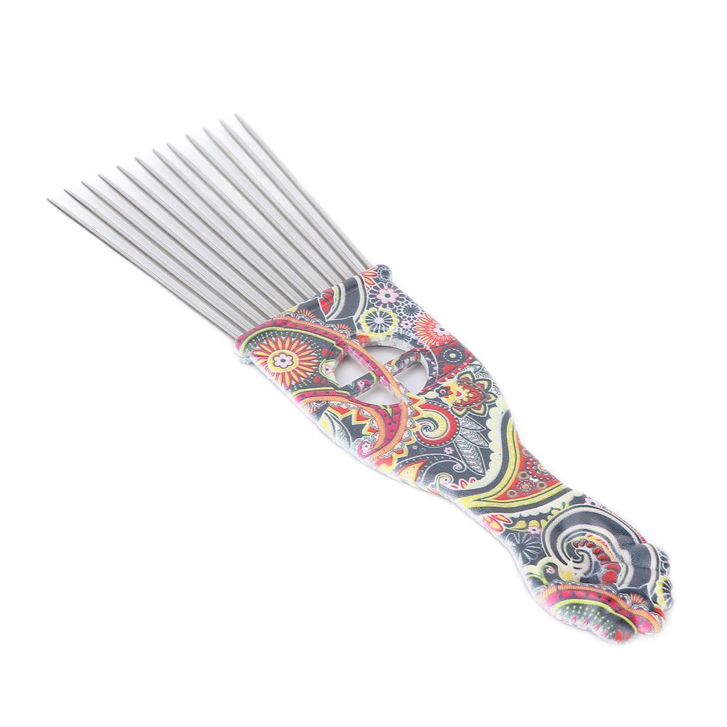 Hair Pick Comb Professional Afro Stainless Steel Detangle Hair Pick Comb for Curly Hair StylingK2