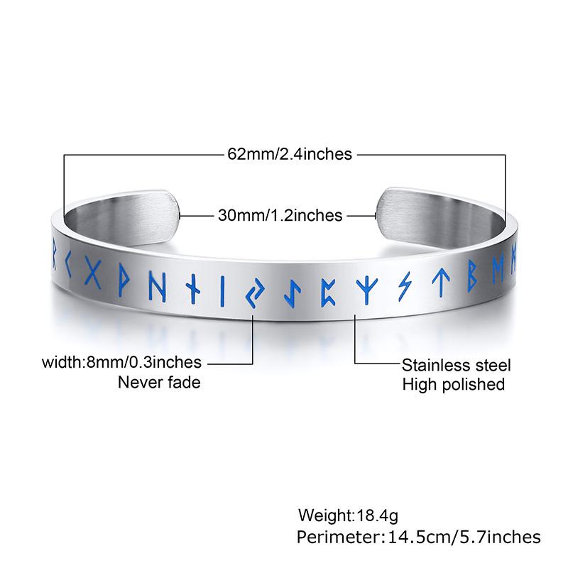 Vnox Handmade Viking Bracelet for Men Cuff Nordic Rune Norse Stainless Steel Bangle Pagan Celtic Vintage Retro Jewerly