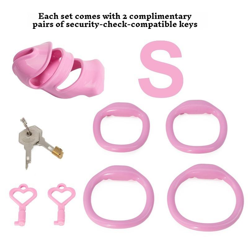 New Pink Sissy Chastity Cage with Heart-Shaped Keys for Security Clearance Celibacy Penis CB Lock BDSM Urethral Device Sex Toys