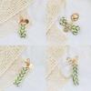 Alloy Keys Chain Pendant Leaf Striped Pearl Shells Accessories Bag Decoration