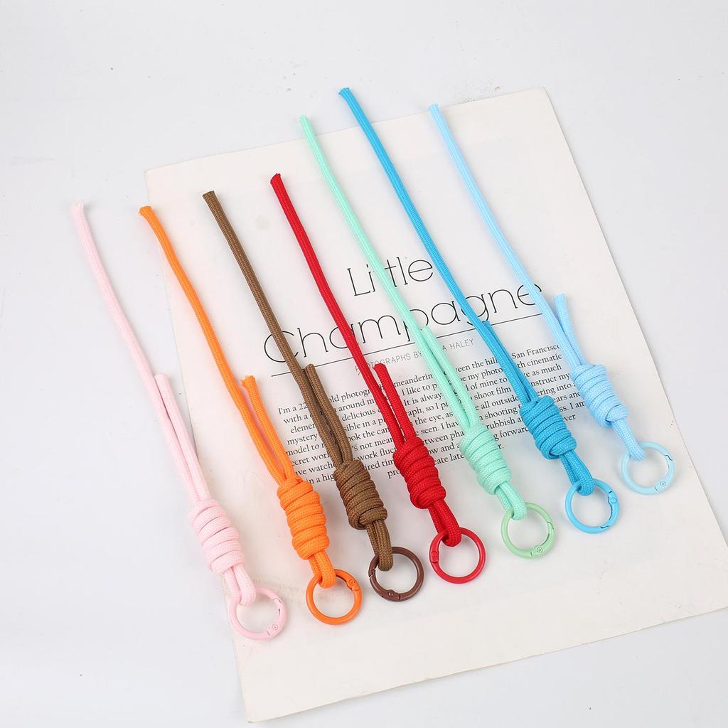 Trendy Colored Knot Braided Mobile Phone and Bag Lanyard - Handmade DIY Accessory Pendant Rope