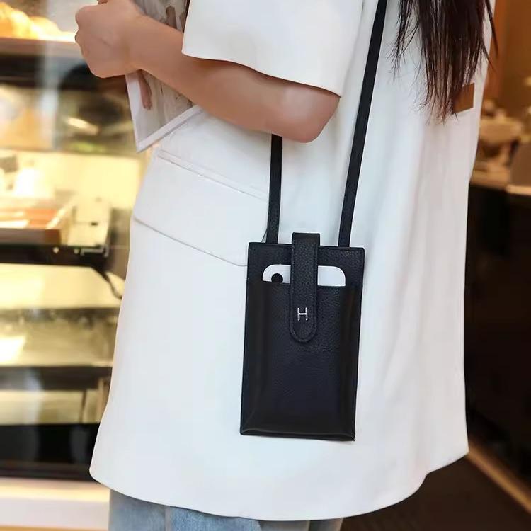 Women's Genuine Leather Crossbody Phone Bag - 2025 New Fashion Mini Textured Cowhide Shoulder Bag