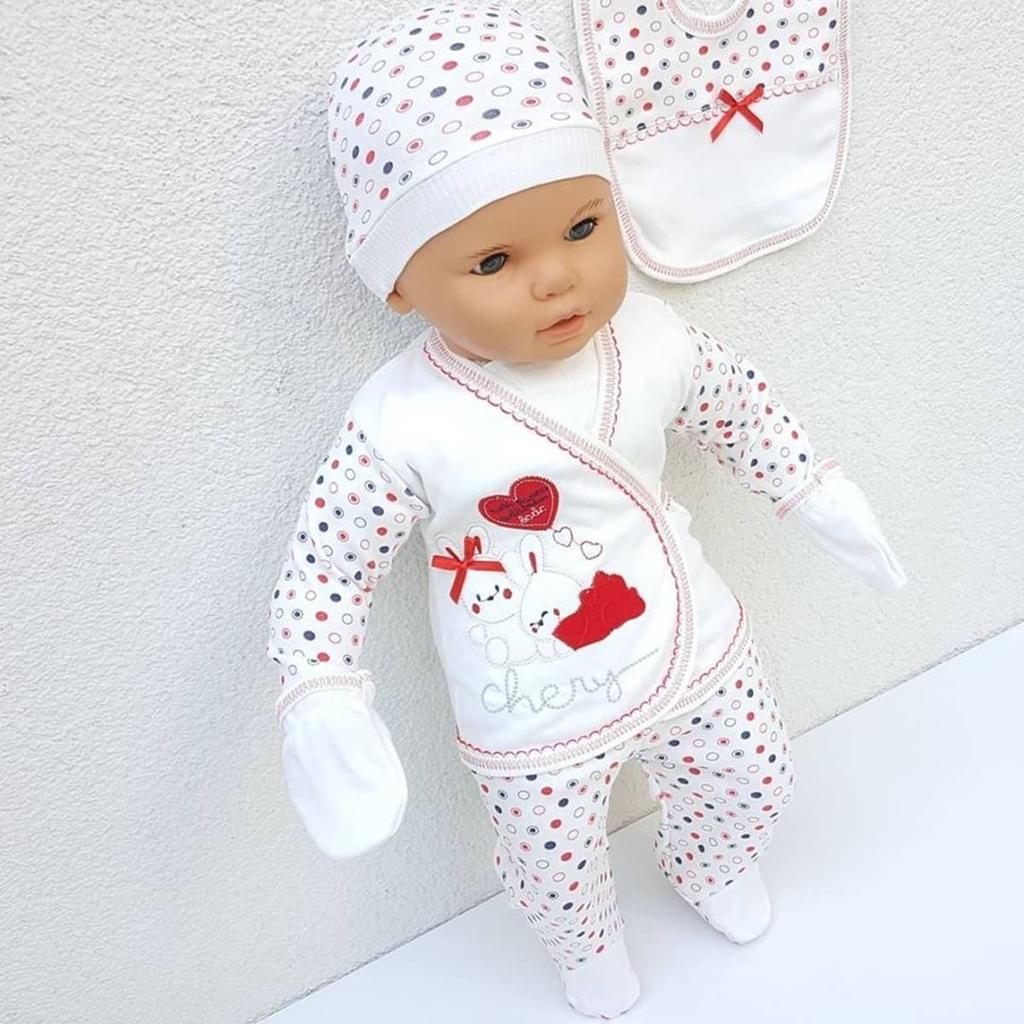 Set de 5 bucăți pentru spital pentru copii Chery Heart Rabbit - Roșu