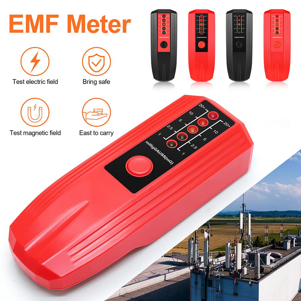 Portable Magnetic Field Detector 5 LED Radiation Tester Handheld Radio Frequency Field Tester for Electrical Instruments