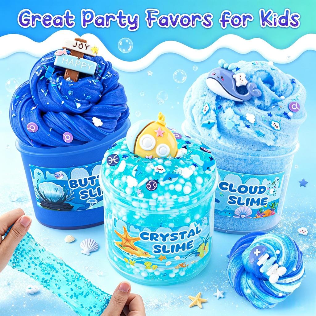 Kit Slime al Burro Fango Nuvola Soffice Putty di Cristallo Giocattolo Fai-da-te per Alleviare lo Stress per Bambini