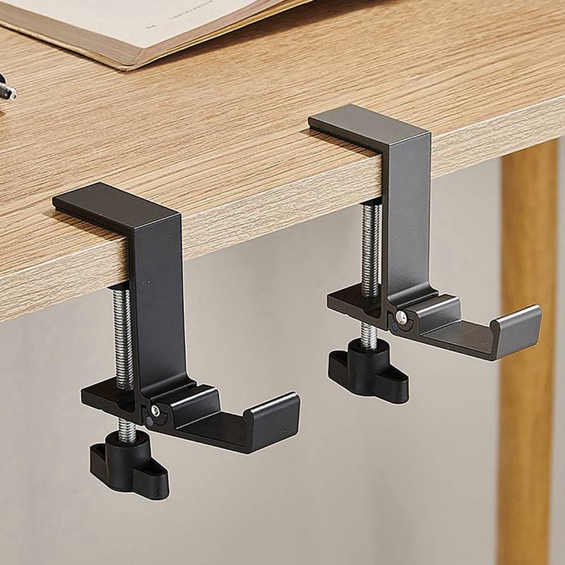 2pcs Punching-Free Folding Desktop Hook Adjustable Hanger
