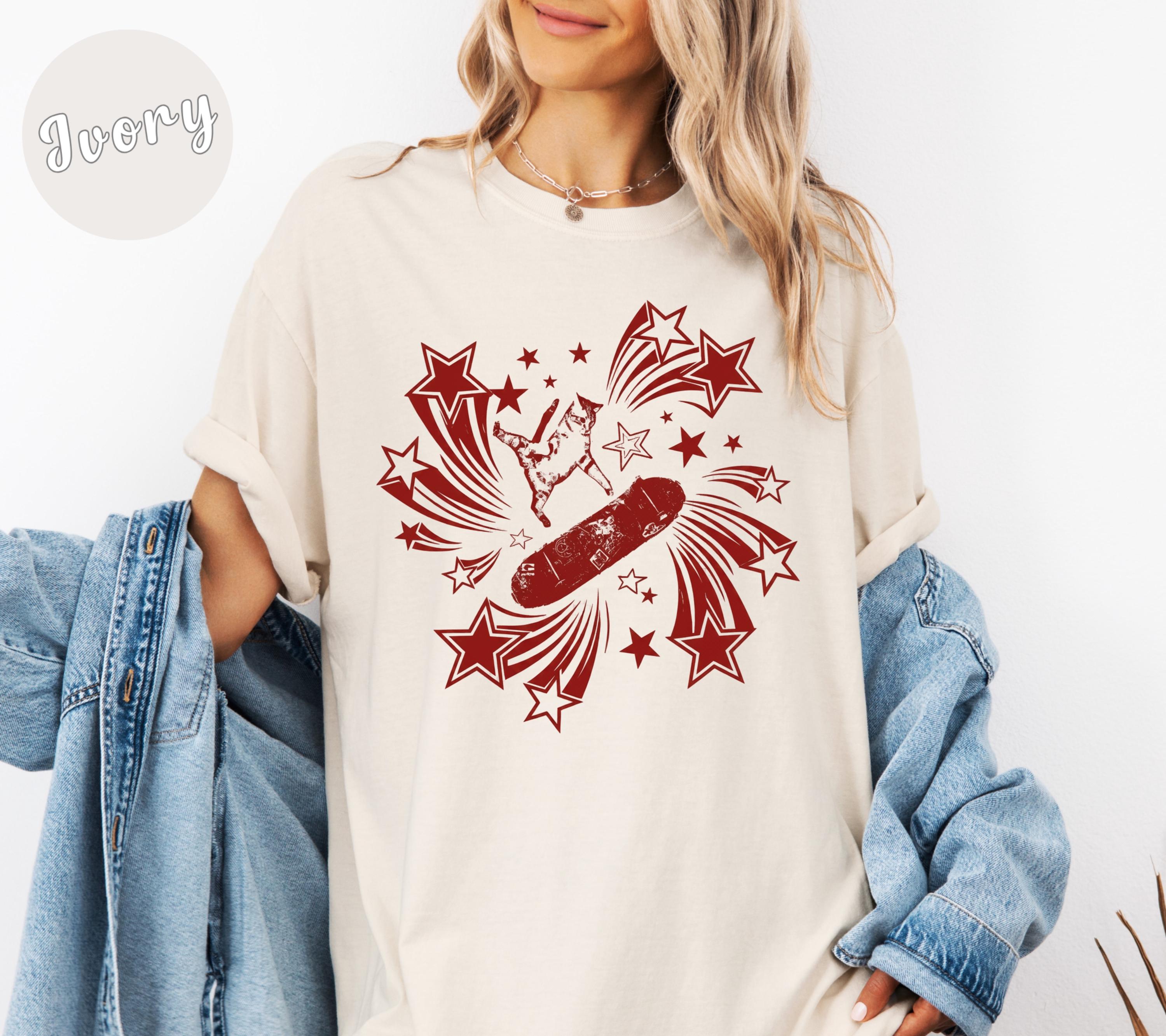 

2026 Summer Womens Funny Cat Pattern TShirt Unisex Cotton and Breathable Short Sleeve Oversized Loose Casual S