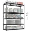 Storage Shelving Unit, 5-Tier Adjustable, 2000 Lbs Capacity, Heavy Duty Garage Shelves Metal Organizer Wire Rack, Black