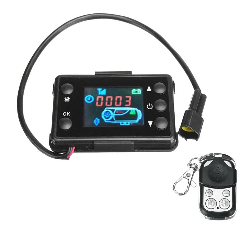 Universal 12V/24V Air Heater Parking Heater Controller Kit LCD Monitor Switch+Remote Control For Car Track Diesels Air Heater