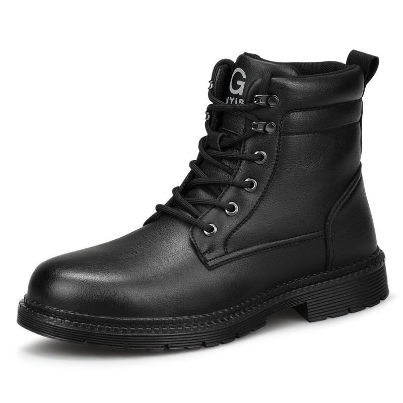 Mens High-Top Safety Work Boots Steel Toe Anti-Puncture Waterproof Winter Insulated Construction Footwear
