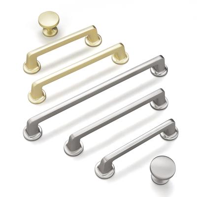 Oukali Modern Luxury Furniture Cabinet Handle Kitchen Drawer Zinc Alloy Brushed Copper Wardrobe Pull Knob Handles