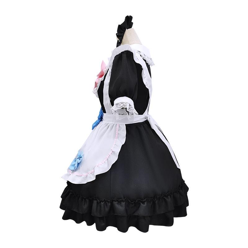 Anime lady maid costume set cos clothes maid white black dress