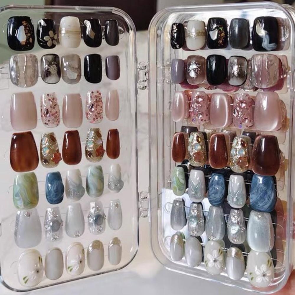 3 Layer Artificial Nail Display Organizer Transparent Nail Tips Display Holder  Travel