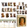 Christmas Countdown Advent Cat Calendar Advent 24-Day Cute 2d Cat Pendant Decorative Charm Countdown Calendar for Pet Lovers