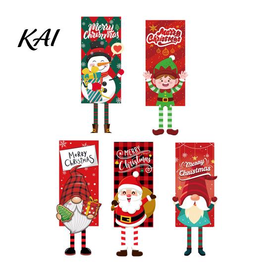 Christmas Hanging Banners Banner Decorations with Rope, Elf/Snowman/Gnome/Snowman Festive Flags for Doorway Foldable Holiday Door Sign Patio and Wall