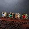Punk Rock Titanium Steel HIGHSCOOL Eagle Navy Round Stone Rings for Men Charm Jewelry Drop Shipping Size 7-13