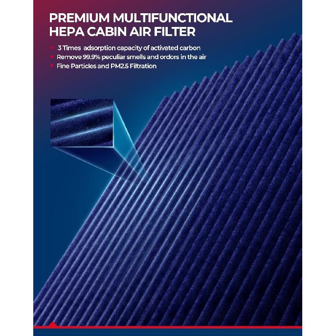 KAX Premium Cabin Air Filter with Dual Active Carbon, CF10550 Replacement for Nissan Rogue 2008-2013, Rogue Select 2014-2015, Sentra 2007-2012,