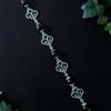 Punk Gothic Silver Color Hollowed Scrollwork Black Onyx Bracelets for Women Men Halloween Magic Street Fashion Styling Jewelry