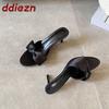 Mode Mode Schleife Elegant Damen Dünne Absätze Pumps Schuhe Luxus Damen Slipper Schuhe Runde Zehenpartie Damen High Heels Schuhe
