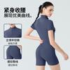 Summer Pilates Onesie with Chest Pad High Elastic Tight Sports Fitness Onesie Zipper One-piece Yoga Suit