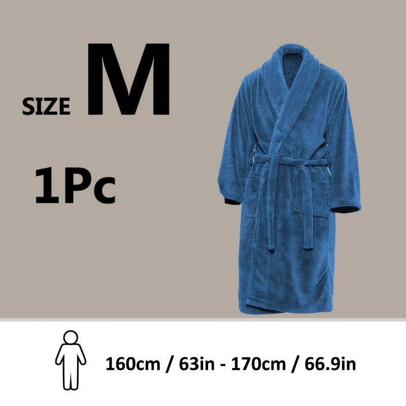 1PC Unisex Thickened Coral Fleece Bathrobes, Men's and Women's Adult Bathroom Towels Apron Bedroom Shawl Collar Bathrobes