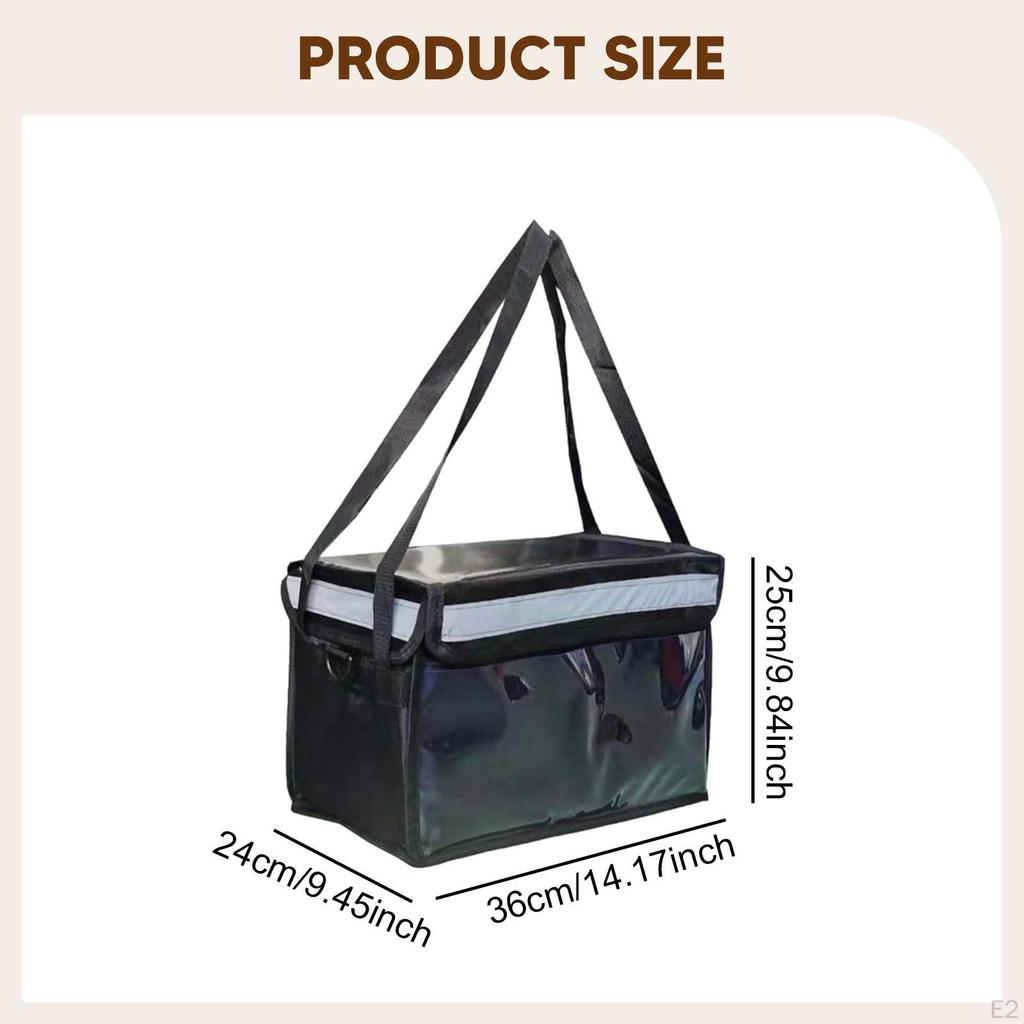 Insulated Food Delivery Bag with Bottom Support Multipurpose Sturdy Professional Thermal Grocery