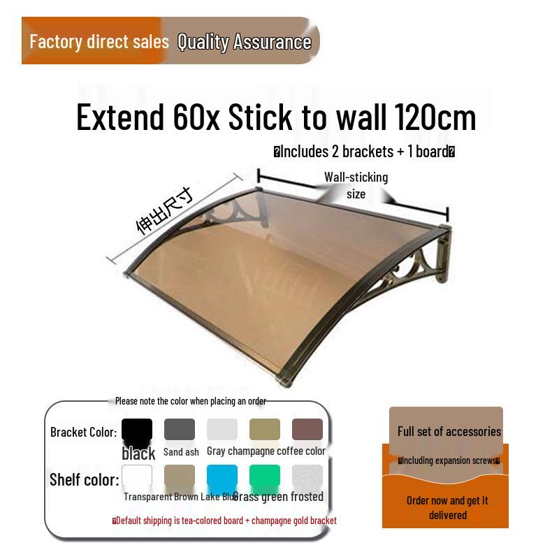 Aluminum Alloy Window Awning: Outdoor Polycarbonate Sunshade & Rain Shelter for Doorway or Balcony