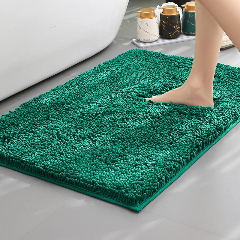 Chenier Thickened Solid Color Bathroom Floor Mat, Bathroom Non-Slip Foot Mat, Household Bathroom Door Absorbent Dirt-Resistant Carpet