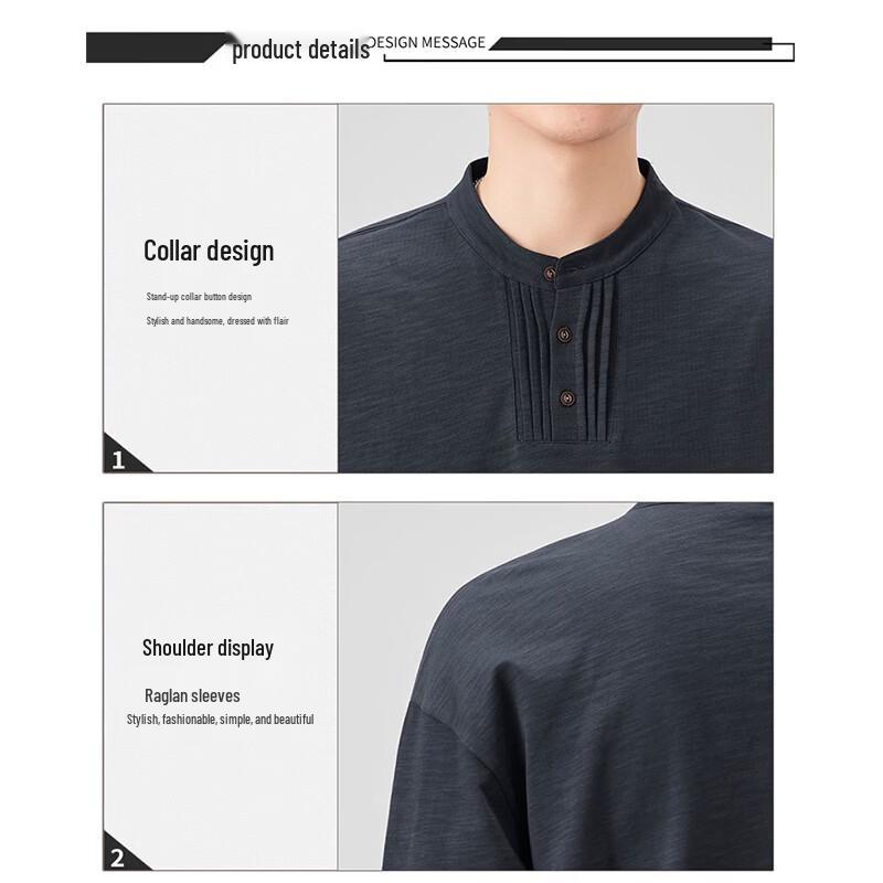 PLAYBOY Men's Long-Sleeve Henley T-Shirt