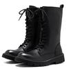 Tall Leather Boots Leather Martin Boots Men's British Casual Knight Boots Pull Wind Locomotive Boots Thick-soled Zipper Tooling Boots