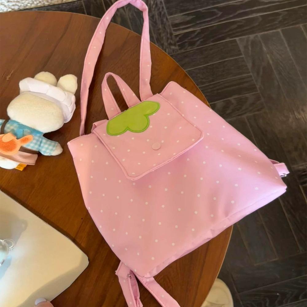 Wave Point Strawberry Bag Daily Commute Mochila Cute Mochilas Mujer Teenage Girls Backpacks Portable Backpack Bolsas Feminina