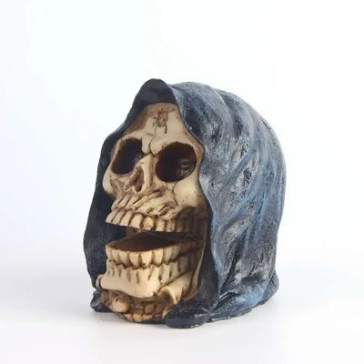 Resin Skull for Halloween Decor Human Head Skeleton Statue Collectible Halloween Decoration Home Decor Party Horror Props